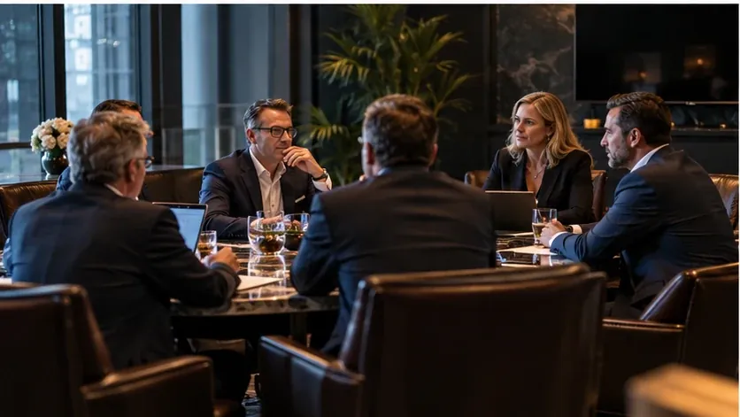 Family office principals and investors in a private roundtable discussion